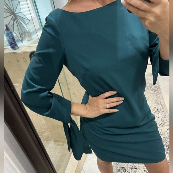 Vince Camuto Dresses & Skirts - Vince Camuto Green Long Tie Sleeve Sheath Dress Size 10